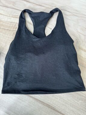 Vuori halo performance racerback tank/ black heather